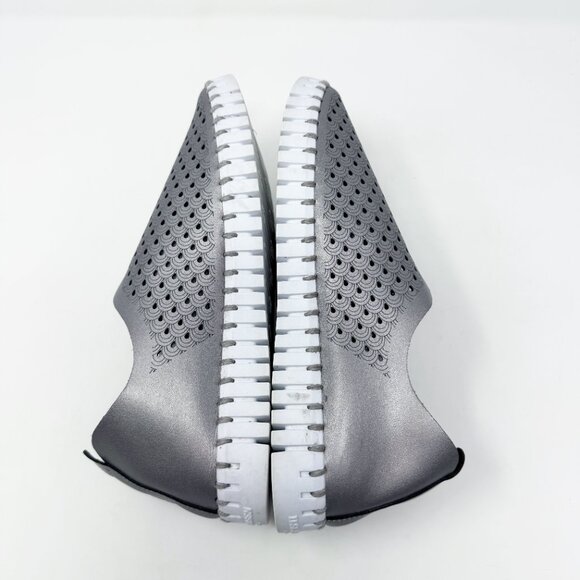 Ilse Jacobsen Metallic Silver Leather Tulip Slip On Sneakers Women's Size 10 EUC - Picture 6 of 9